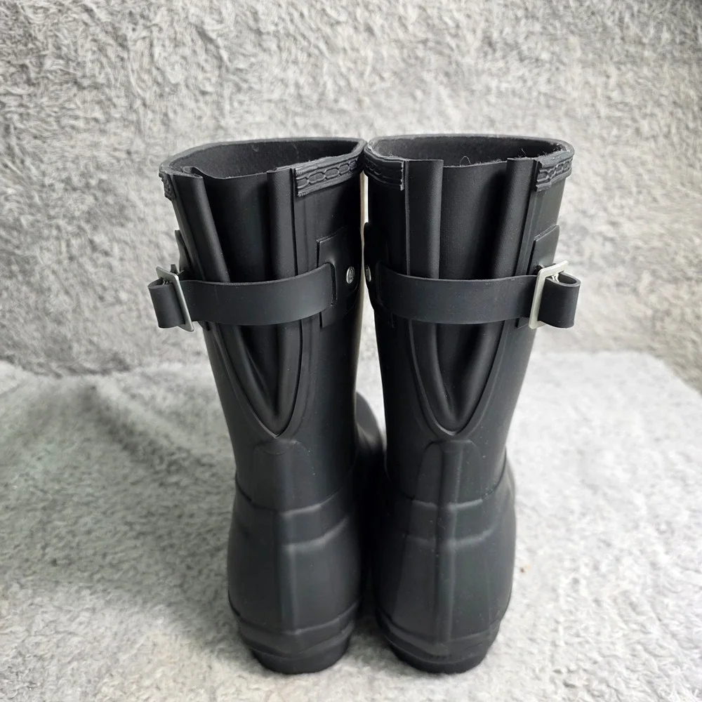 Hunter Original Short Back Adjustable Rain Boots Black Women‎ US 11 Excellent